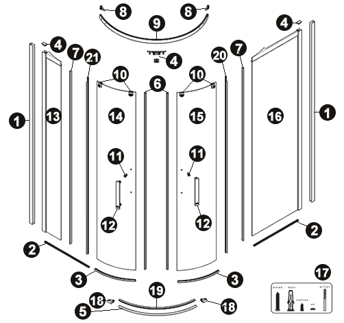 NOVELLINI exploded view RR R ASIM. DX