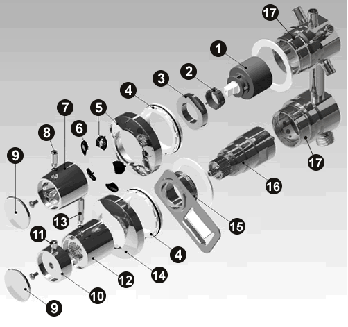 NOVELLINI exploded view RUBINET-CONFORTNOIDROT