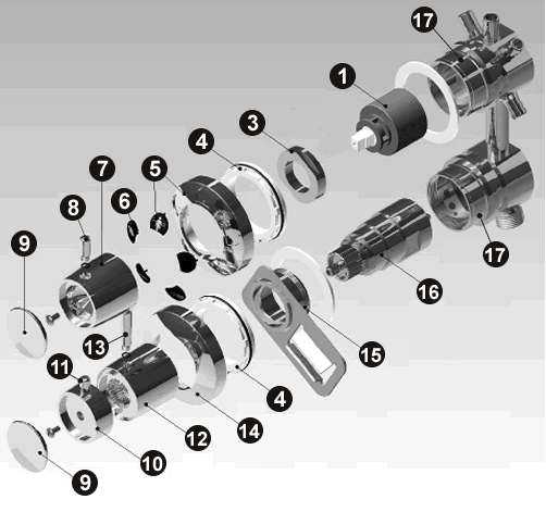 NOVELLINI exploded view RUBINET-CONFORTSIIDROT