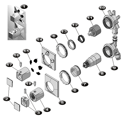 NOVELLINI exploded view RUBINET-NEXIS 2FT