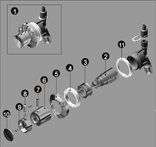 NOVELLINI exploded view RUBINET-TANGONOIDROT