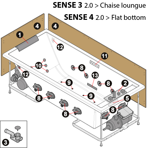 NOVELLINI exploded view SENSE 3-4 2.0