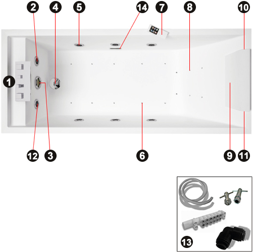 NOVELLINI exploded view SENSE HYDRO PLUS