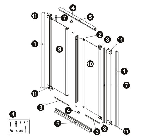 NOVELLINI exploded view SATIN