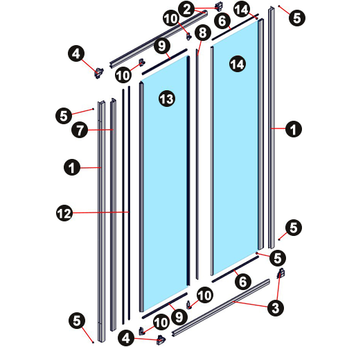 NOVELLINI exploded view STAR 2.0 2P ACRILIC
