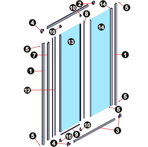 NOVELLINI exploded view STAR 2.0 2P CRISTAL