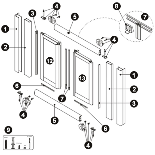 NOVELLINI exploded view STAR 2.0 B ACRILIC