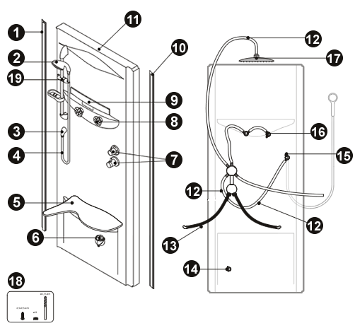 NOVELLINI exploded view TANGO 2P120 LATO DX