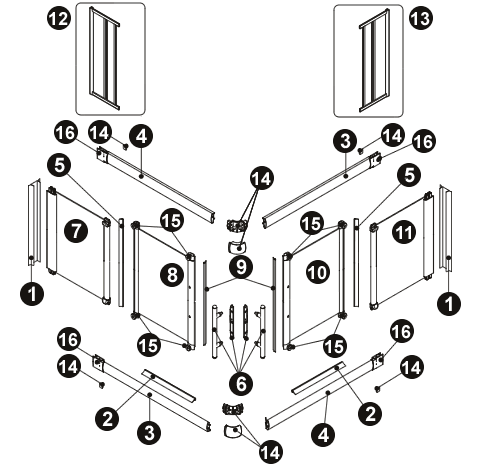 NOVELLINI exploded view TANGO A80 BOX DX