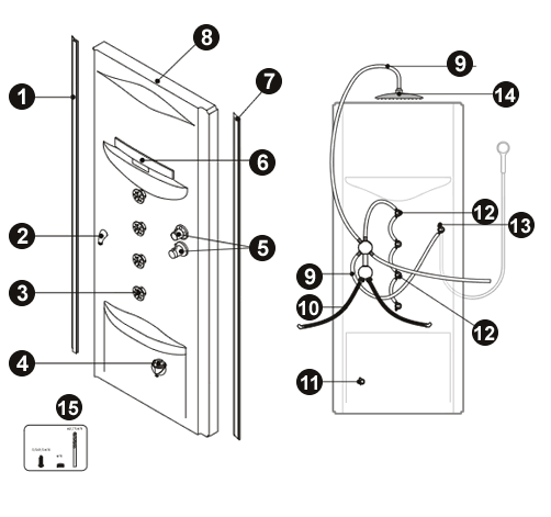NOVELLINI exploded view TANGO BI90 LATO DX