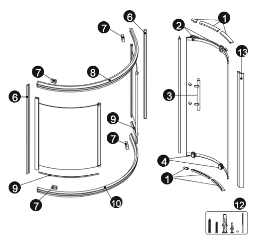 NOVELLINI exploded view TANGO R115DX BOX