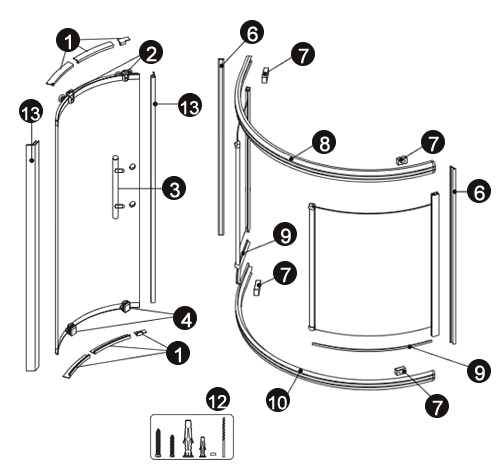 NOVELLINI exploded view TANGO R115SX BOX