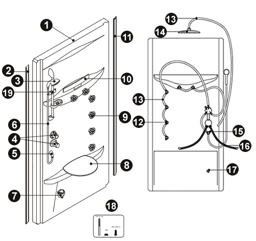 NOVELLINI exploded view TANGO S2F100 LATO SX