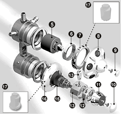NOVELLINI exploded view TERMOSTATICO OCE5F