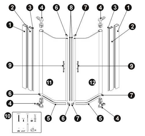 NOVELLINI exploded view YOUNG LUXPENTAGONO2