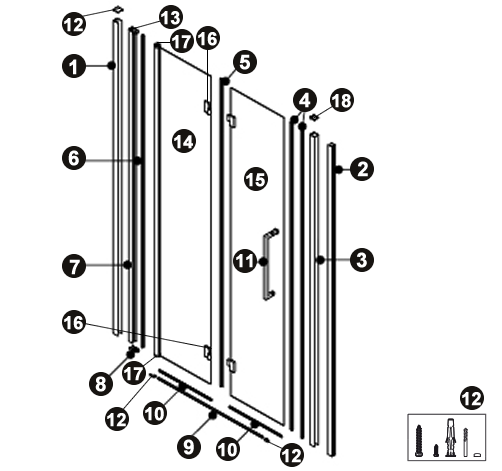 NOVELLINI exploded view YOUNG 2.0 1BS
