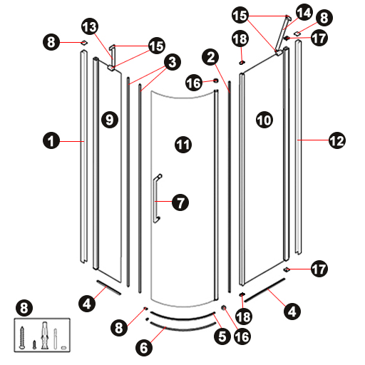 NOVELLINI exploded view YOUNG 2.0 R
