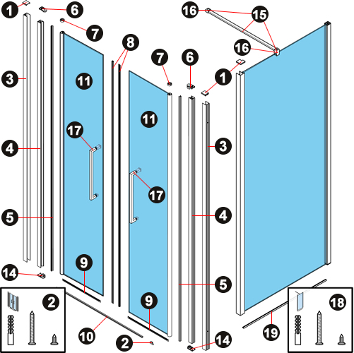 NOVELLINI exploded view YOUNG PLUS 2B F