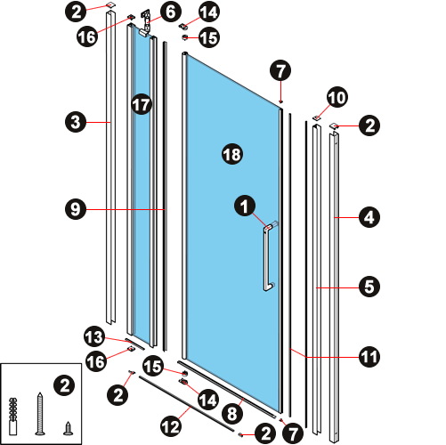 NOVELLINI exploded view YOUNG PLUS 2P