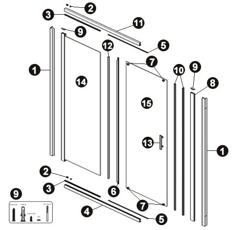 NOVELLINI exploded view ZEPHYROS 2P