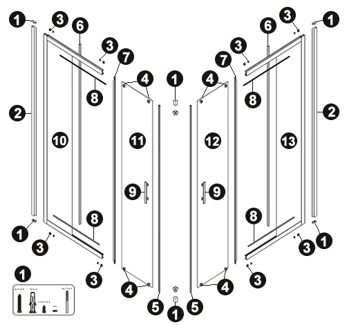 NOVELLINI exploded view ZEPHYROS A