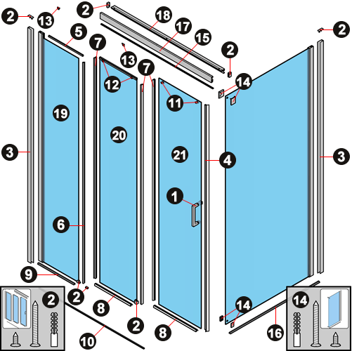 NOVELLINI exploded view ZEPHYROS 2.0 3PH FH