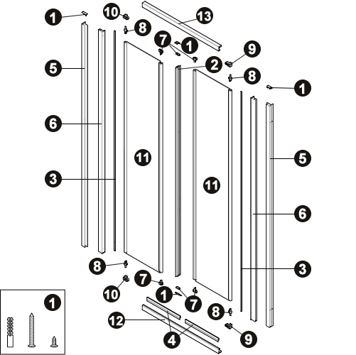 NOVELLINI exploded view ZEPHYROS S IN-OUT